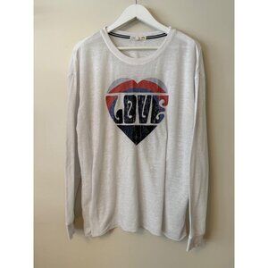 C&C California Love Graphic Long Sleeve White Shirt Womens L